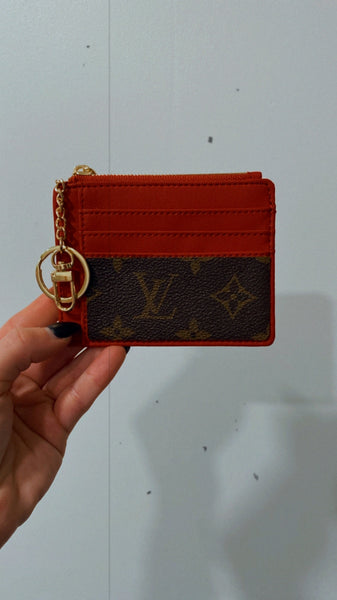 Upcycled LV Keychain Wallet (Selena Red)